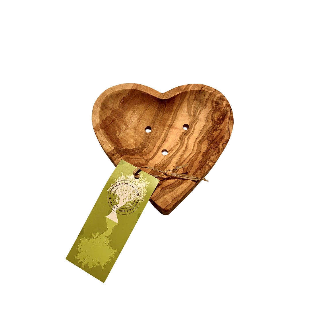 Olive Wood Heart Soap Dish