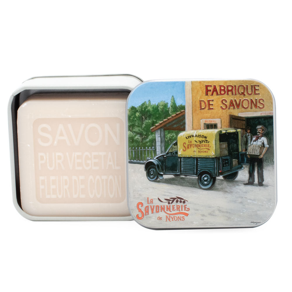 Savon Parfumé Fleur De Coton Boite Métal Fourgonnette 100gr