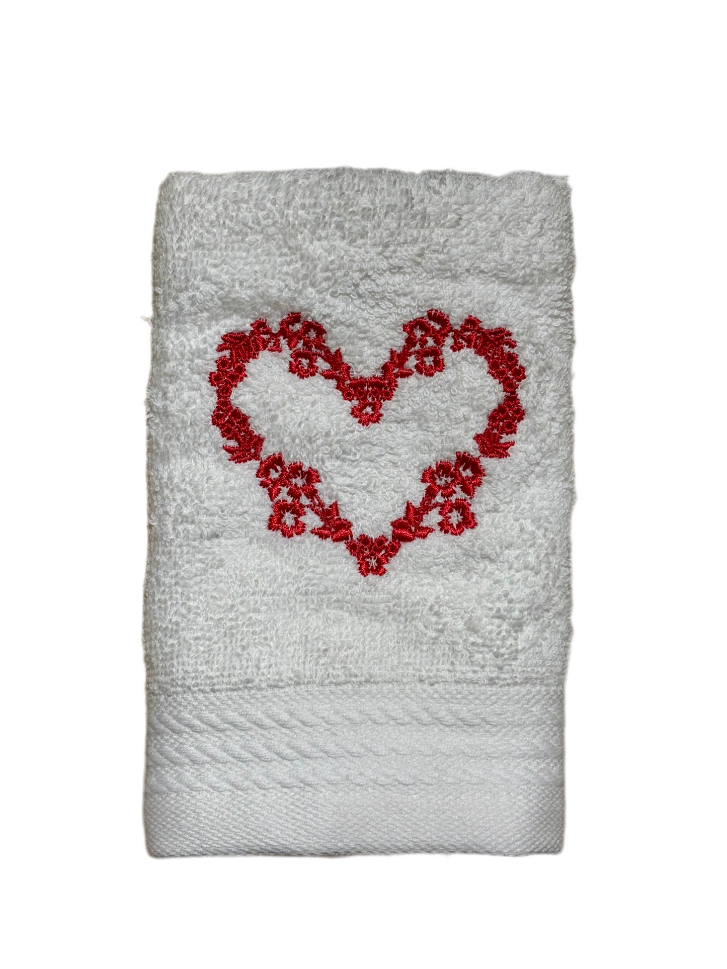 Serviette Invite Cœur Rouge 30*50 100% Coton