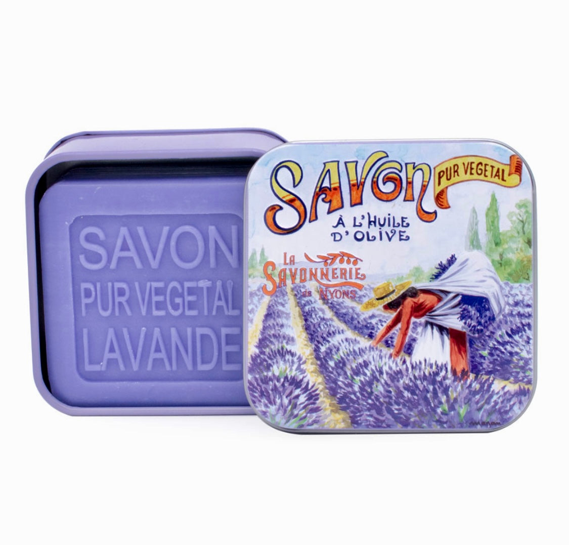 Lavender Scented Soap Metal Box La Cueillette 100gr