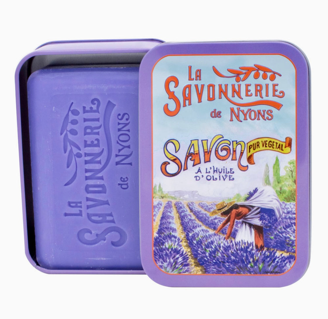 Lavender Scented Soap Metal Box Provence Lavender 100gr