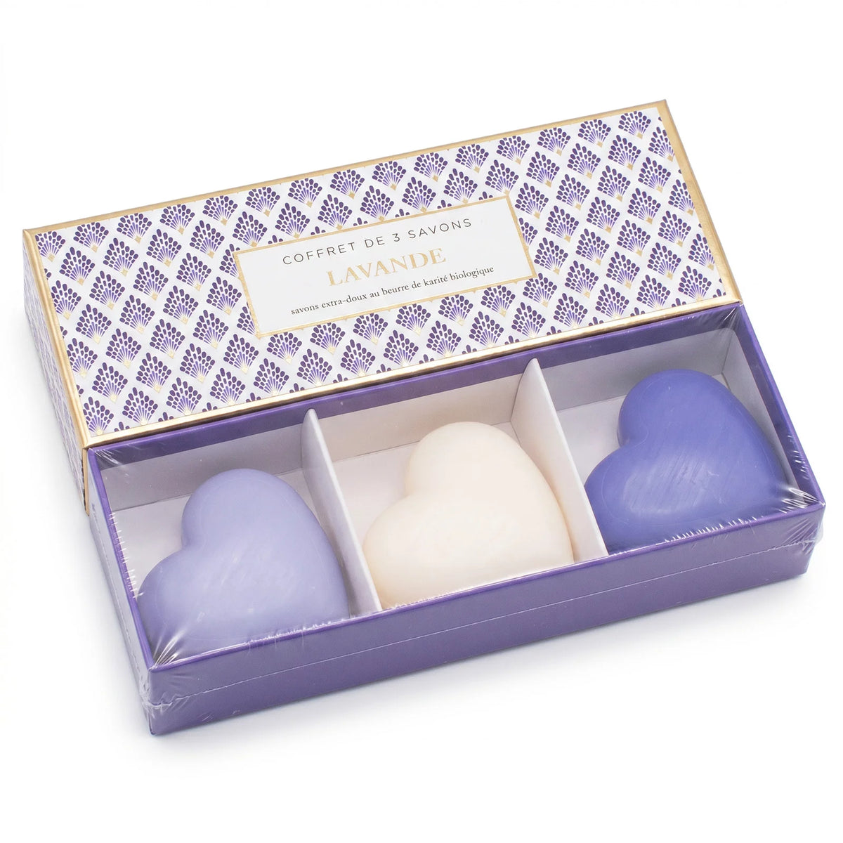 Coffret 3 Savons Cœur Lavande 50gr