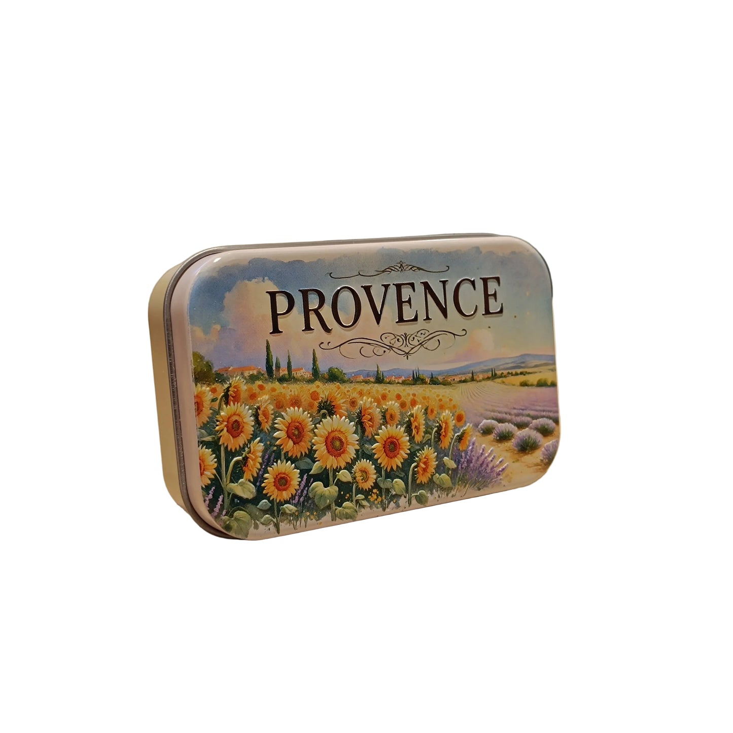 Boite Métal Tournesols et Lavande En Provence