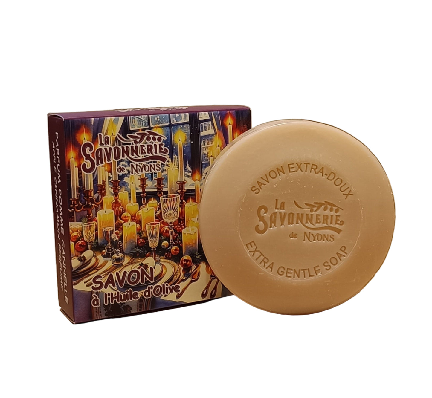 Savon Rond Parfumé Pomme - Cannelle Table De Noël 100gr