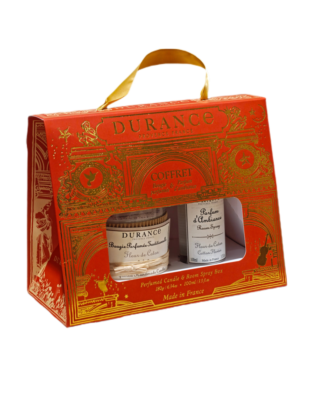 Coffret « Fleur De Coton » Bougie 180gr - Parfum D’intérieur 100ml