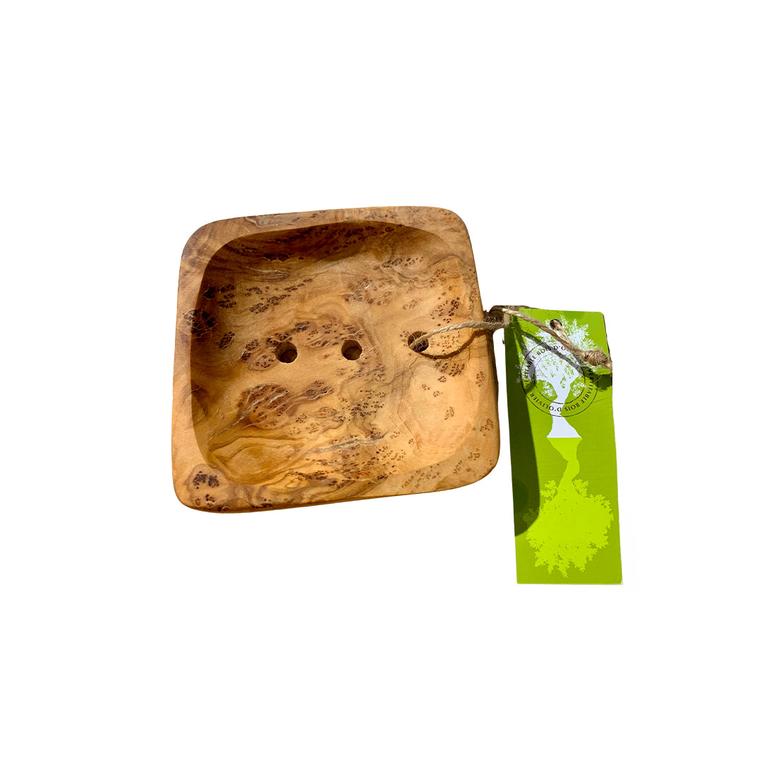 Porte Savon Bois D'olivier Carré