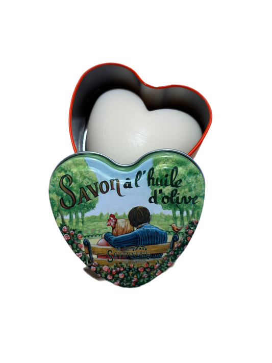 Savon Parfumé Fleur De Coton Boite Métal Coeur Amoureux 100gr