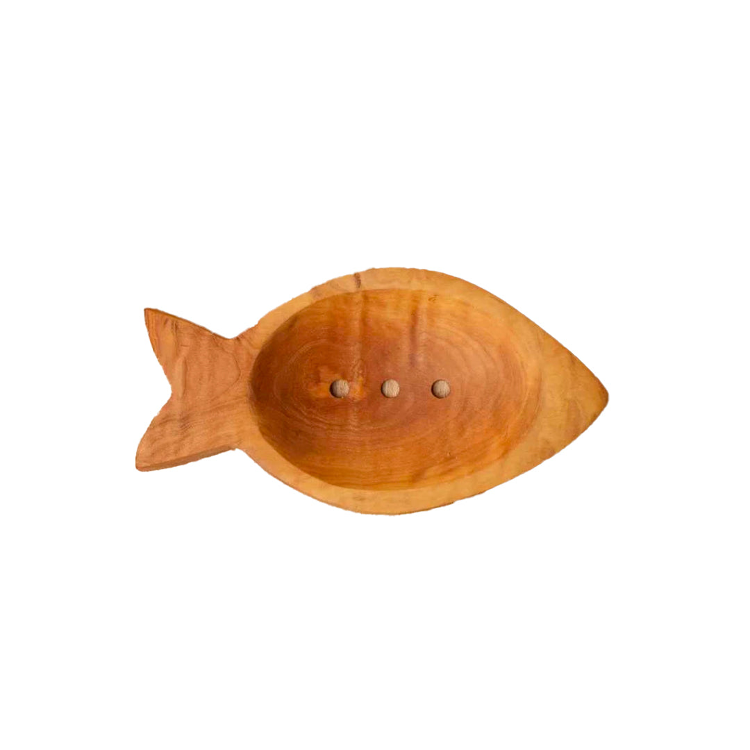 Porte-savon Bois d'olivier Poisson