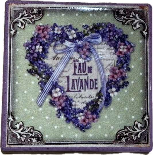 Magnet Carré Coeur Lavande 2