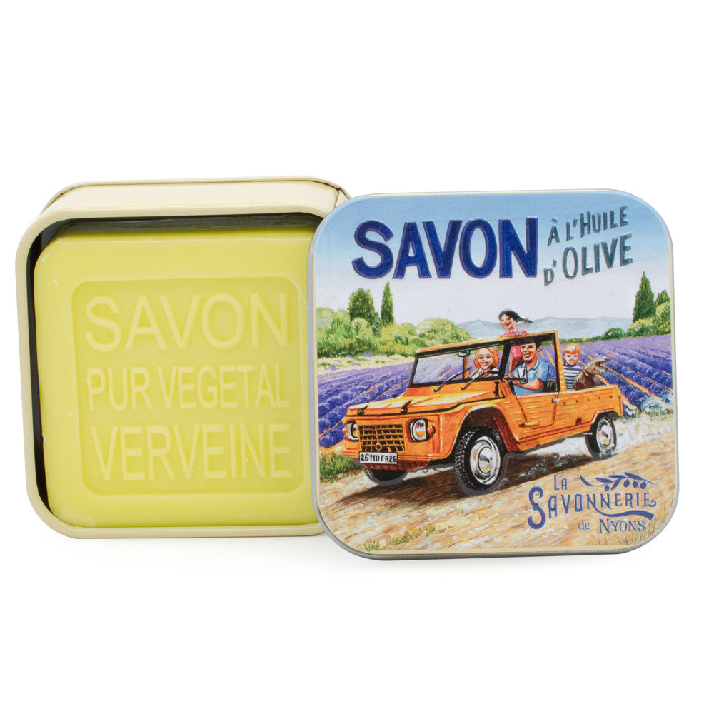 Verbena Scented Soap in Vintage Méhari Metal Box 100gr