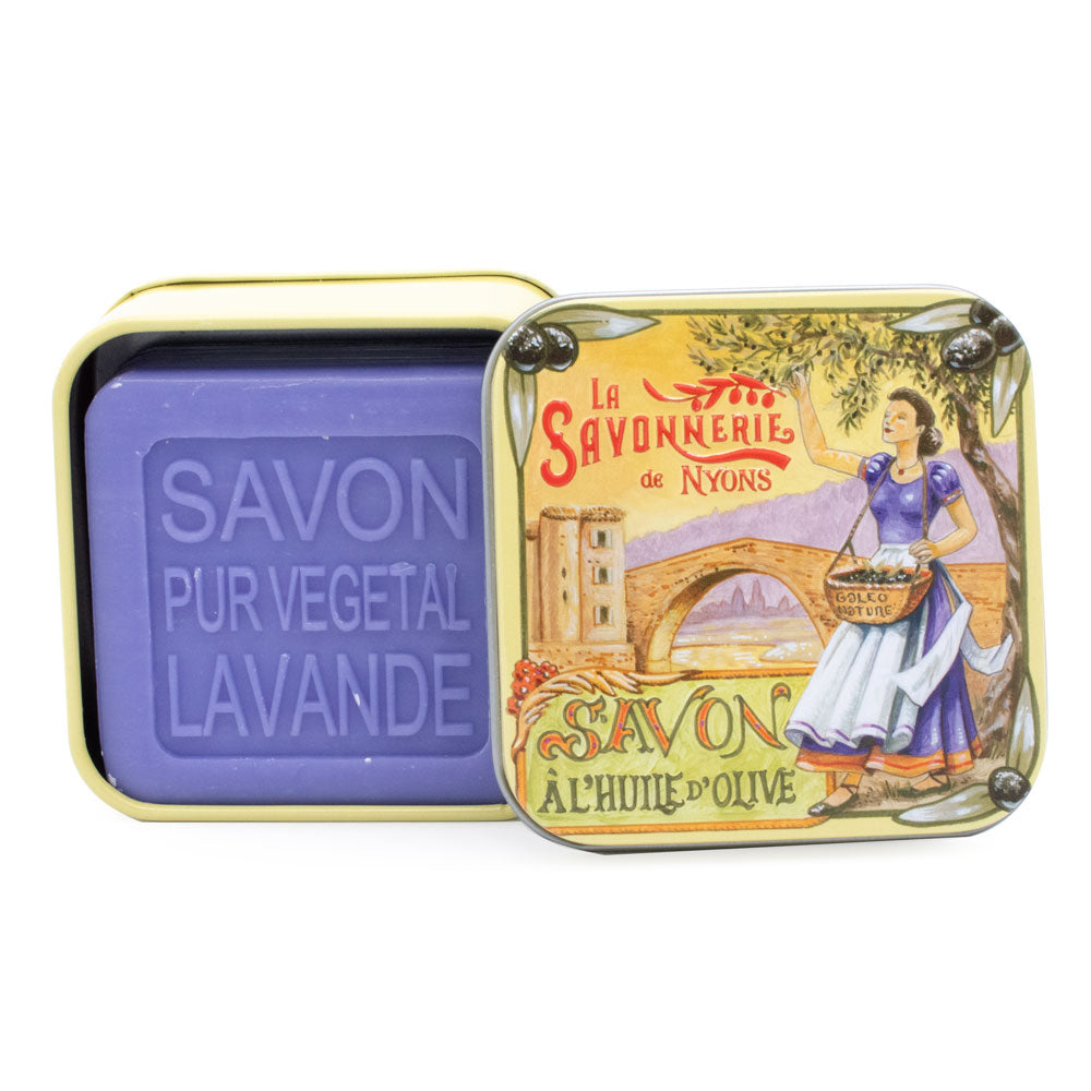 Savon Parfumé Lavande Boite Métal Provence Pont 100gr