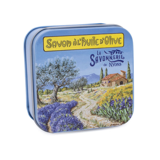 Savon Parfumé Lavande Boite Métal Provence Paysage 100gr