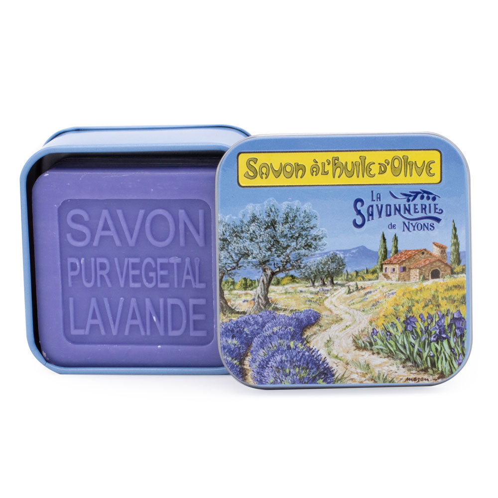 Savon Parfumé Lavande Boite Métal Provence Paysage 100gr