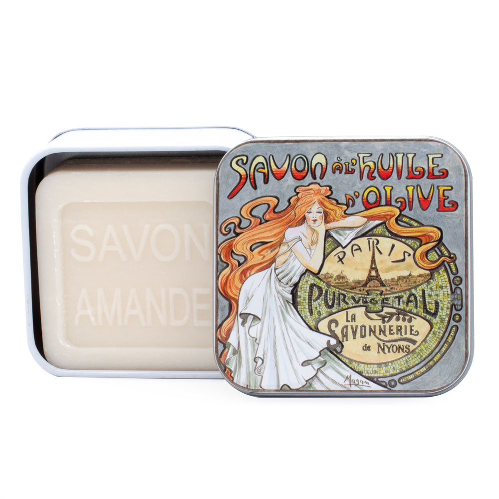 Savon Parfumé Amande Boite Métal Mucha2 100gr