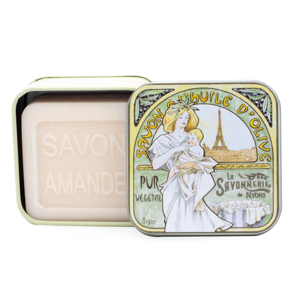 Savon Parfumé Amande Boite Métal Mucha3 100gr