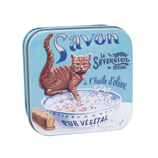 Savon Parfumé Fleur De Coton Boite Métal Chat Roux 100gr