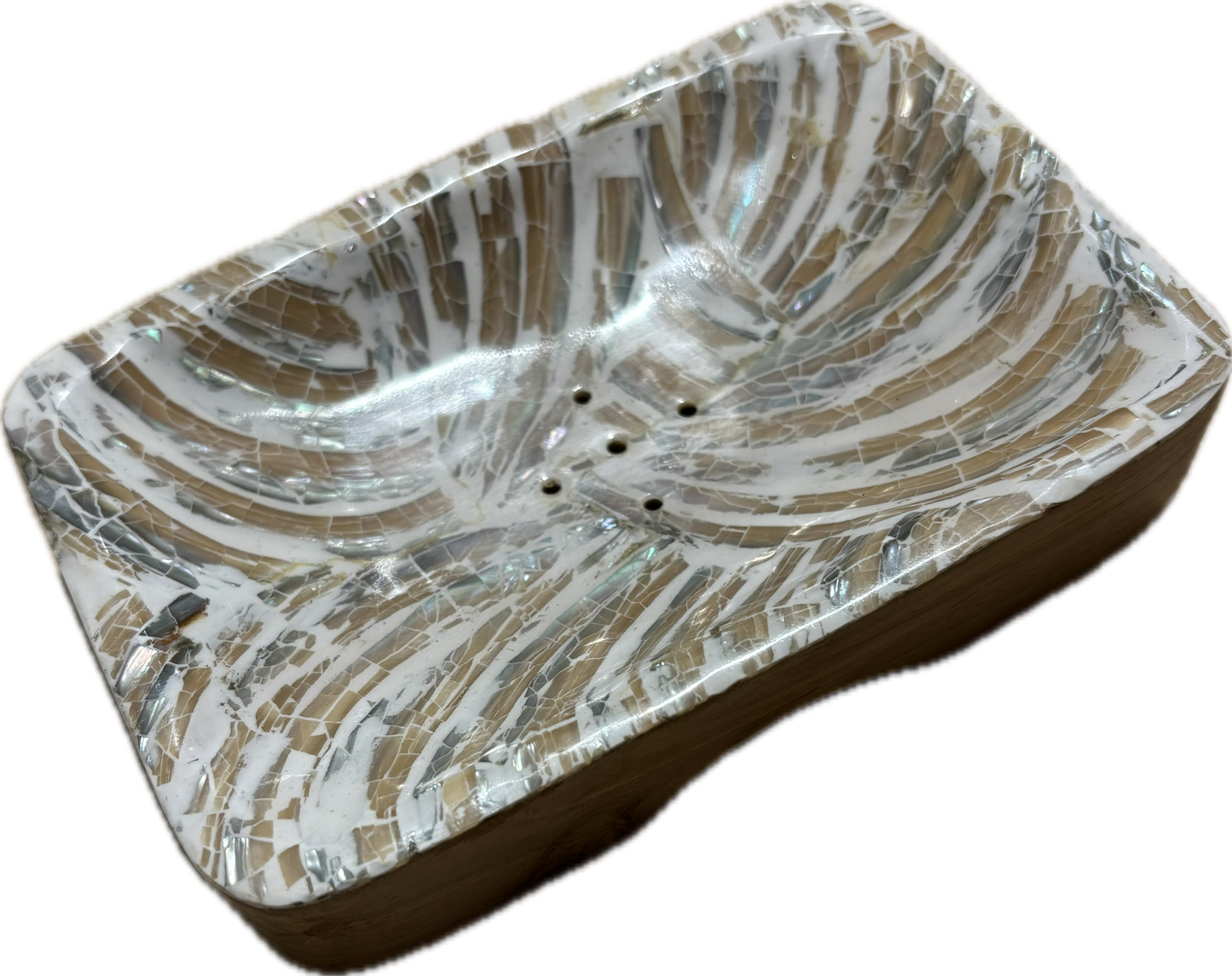 Porte Savon Rectangle Bois D'olivier Nacre Bois