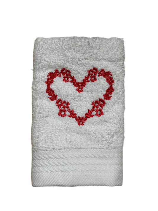 Serviette Invite Cœur Rouge 30*50 100% Coton