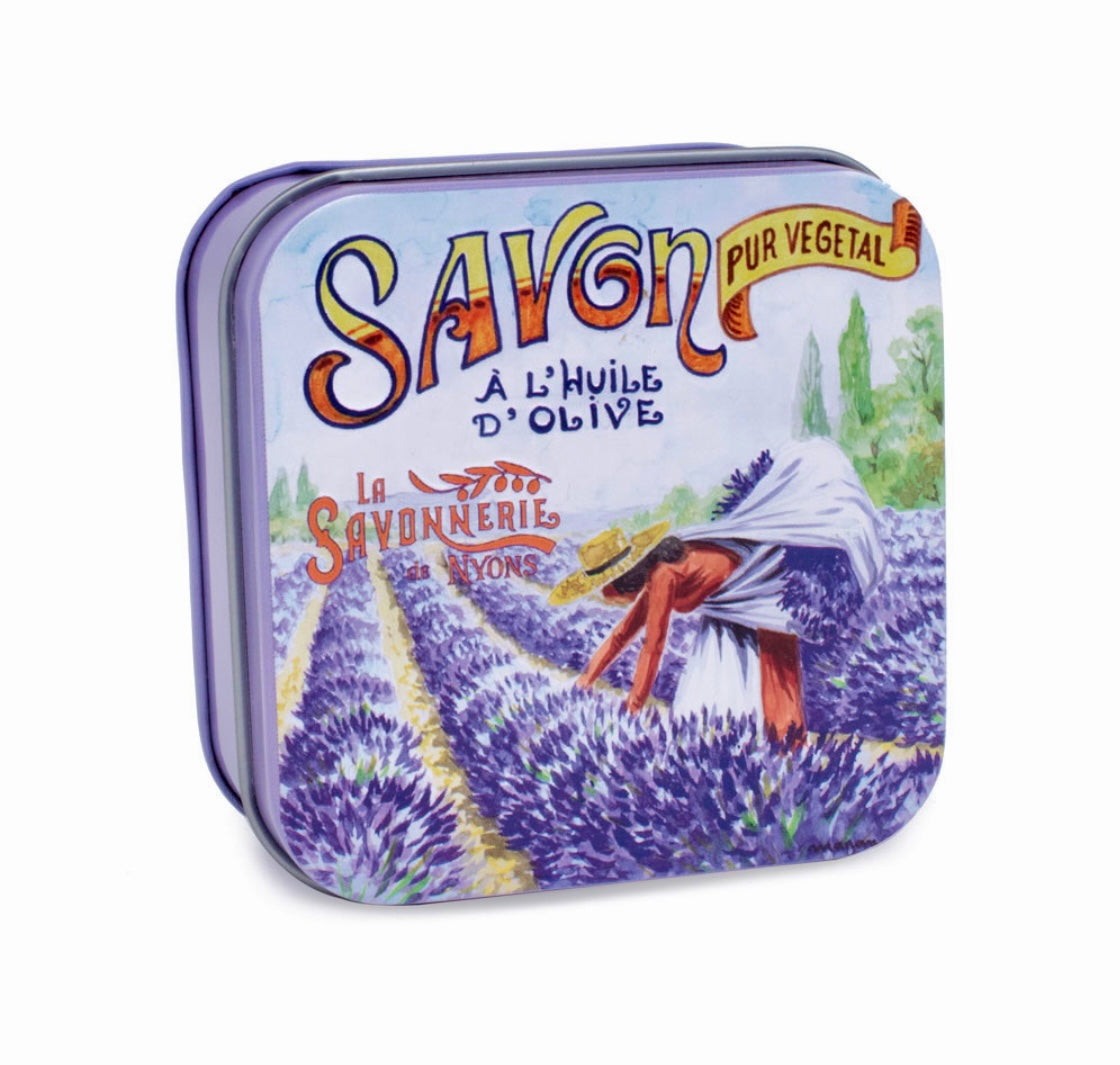 Lavender Scented Soap Metal Box La Cueillette 100gr