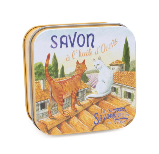 Savon Parfumé Rose Boite Métal Chats Sur Le Toit 100gr