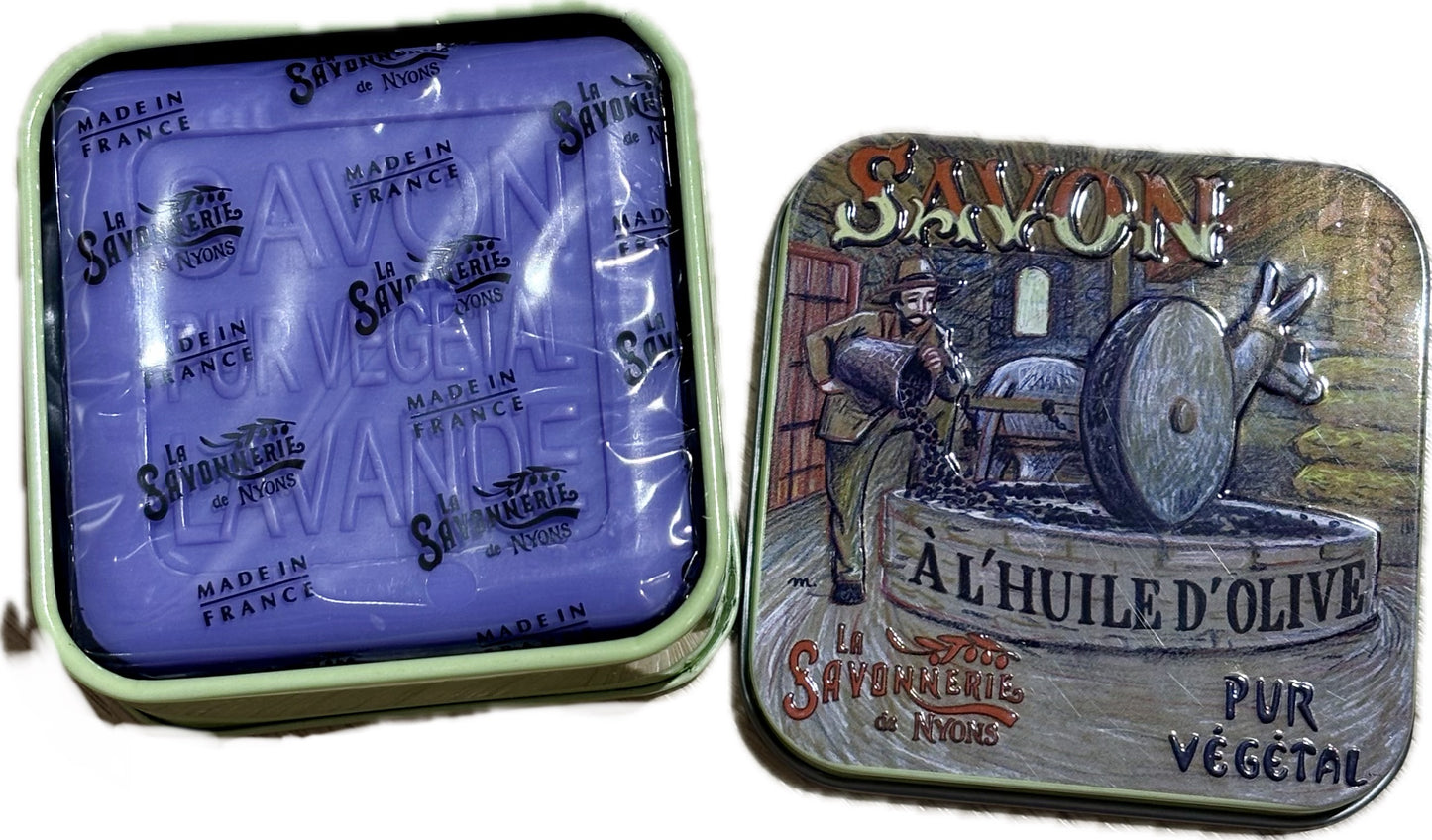 Lavender Scented Soap Metal Box Le Moulin 100gr