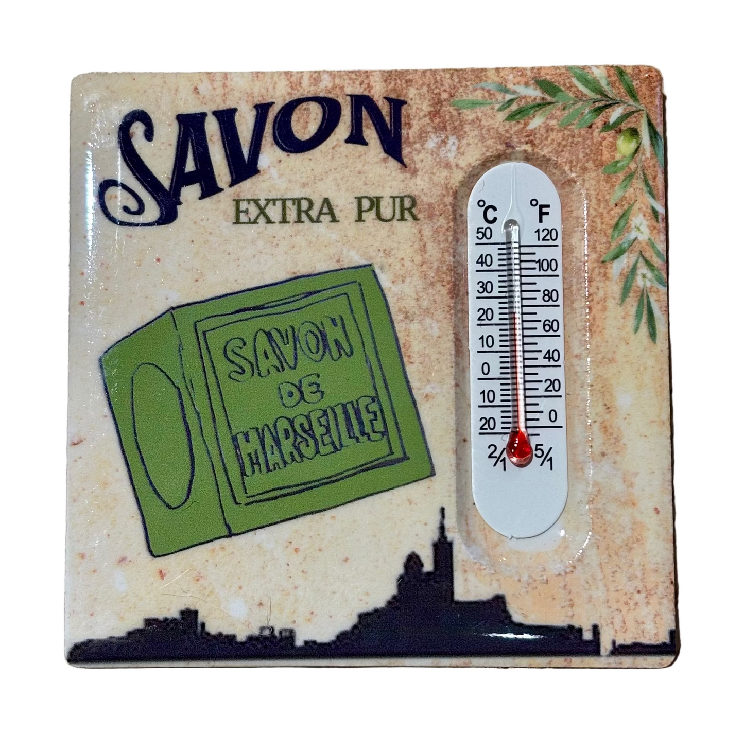 Magnet Carré Thermomètre Savon De Marseille