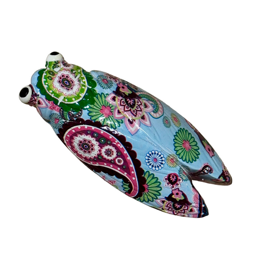 Magnet Cigale Liberty Bleu Ciel / Rose