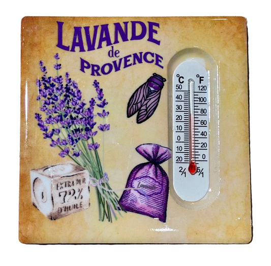 Magnet Carré Thermomètre Lavande De Provence