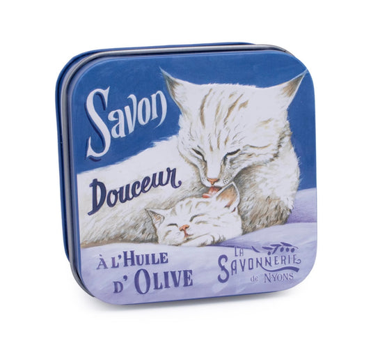 Savon Parfumé Rose Boite Métal Chats Douceur 100gr