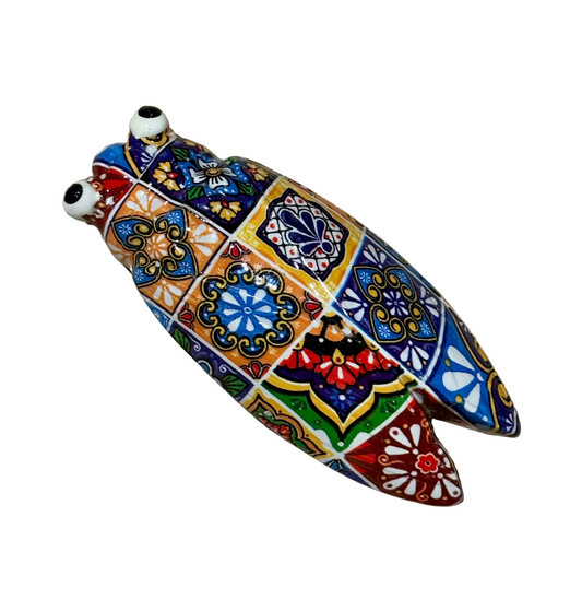 Magnet Cigale Carreaux Patchwork Multicolore