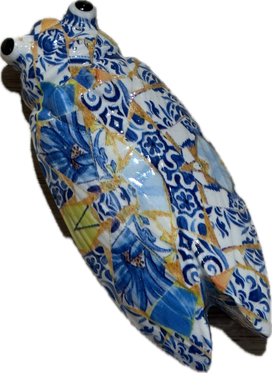 Magnet Cigale Mosaïque Turquoise Jaune