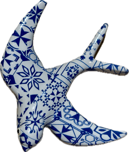 Magnet Hirondelle Bleue Blanc