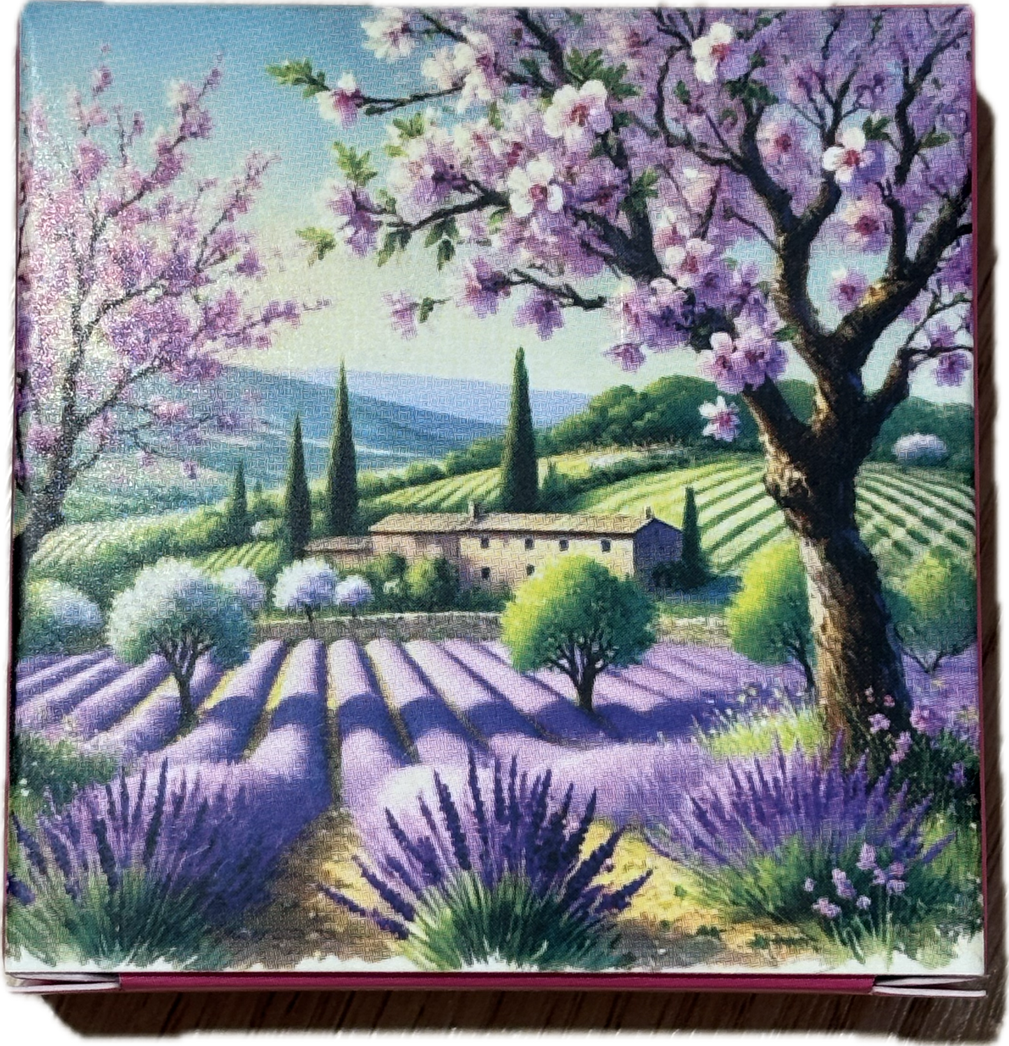 Round Scented Soap Lavender Almond Box 50gr