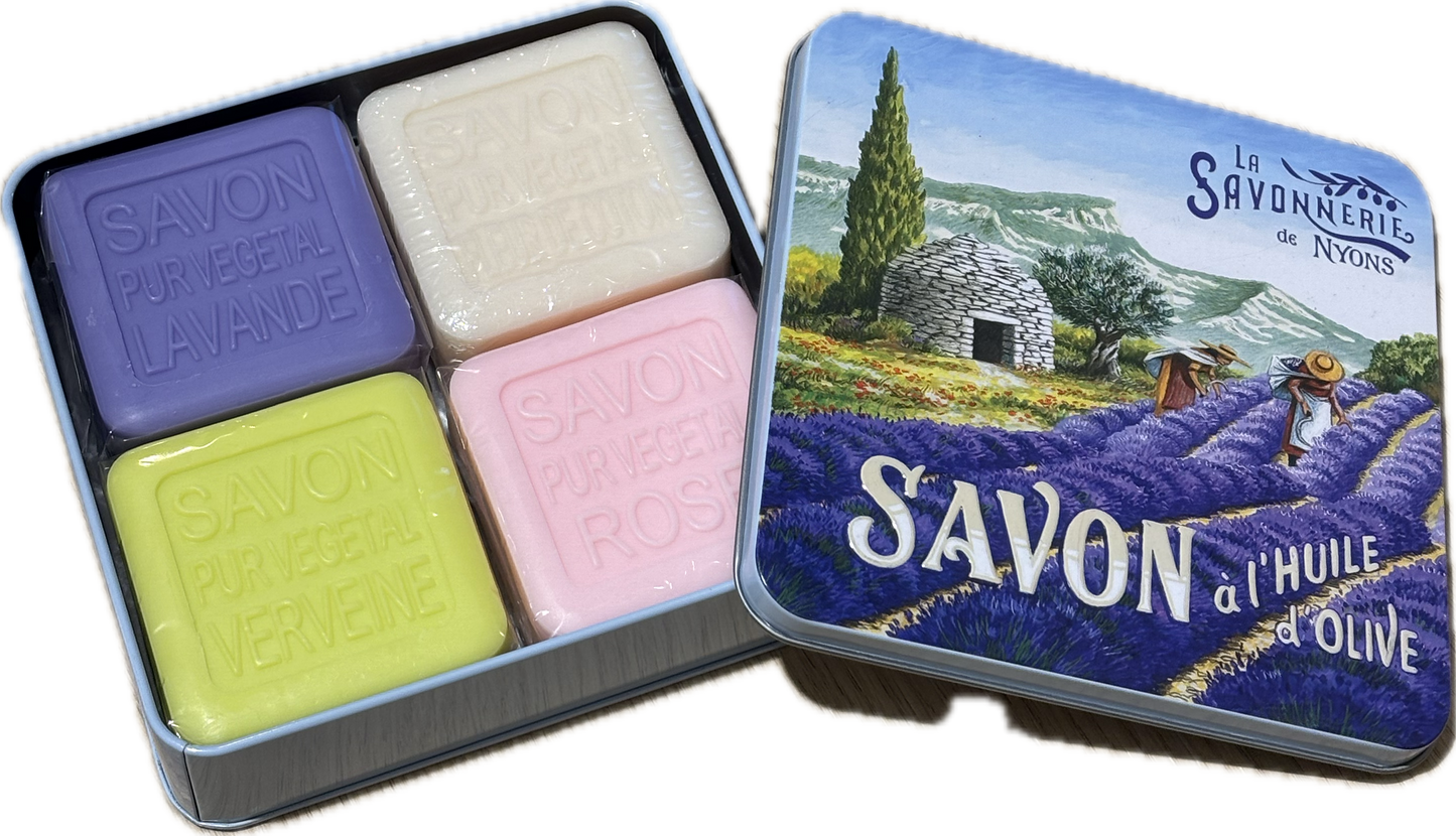 Coffret Savons Parfumés Boite Métal Provence La Borie 4*100gr