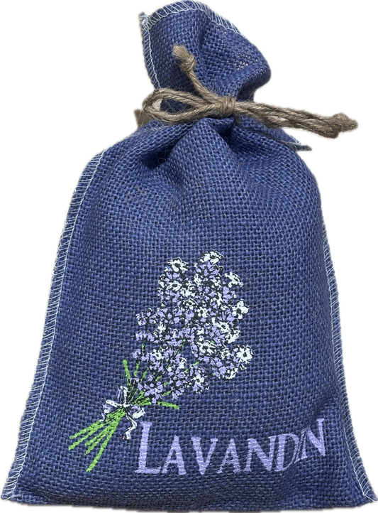 Sac Lavandin 100gr Toile De Jute Bleue