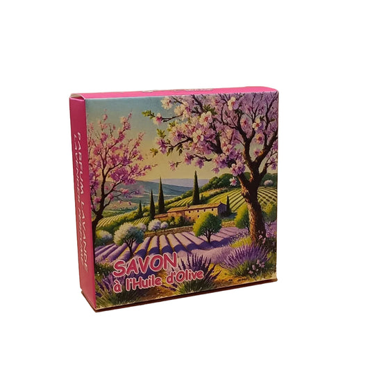 Savon Rond Parfumé Lavande Amandier Boite 100gr