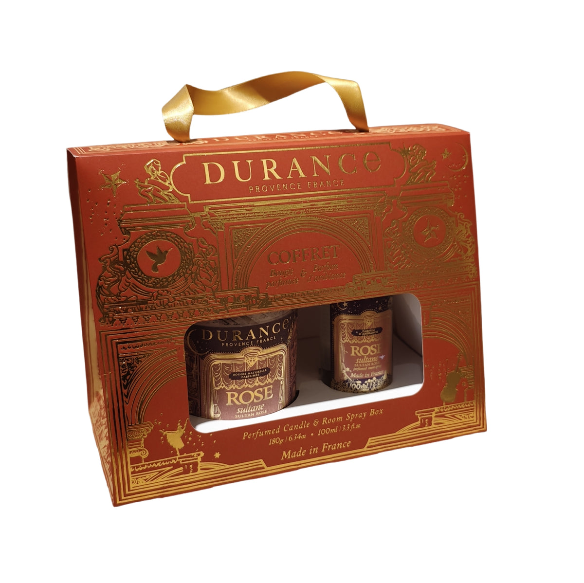 Coffret « Rose Sultane » Bougie 180gr - Parfum D’intérieur 100ml