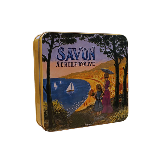 Coffret Savons Parfumés Boite Métal Côte d'Azur 4*100gr