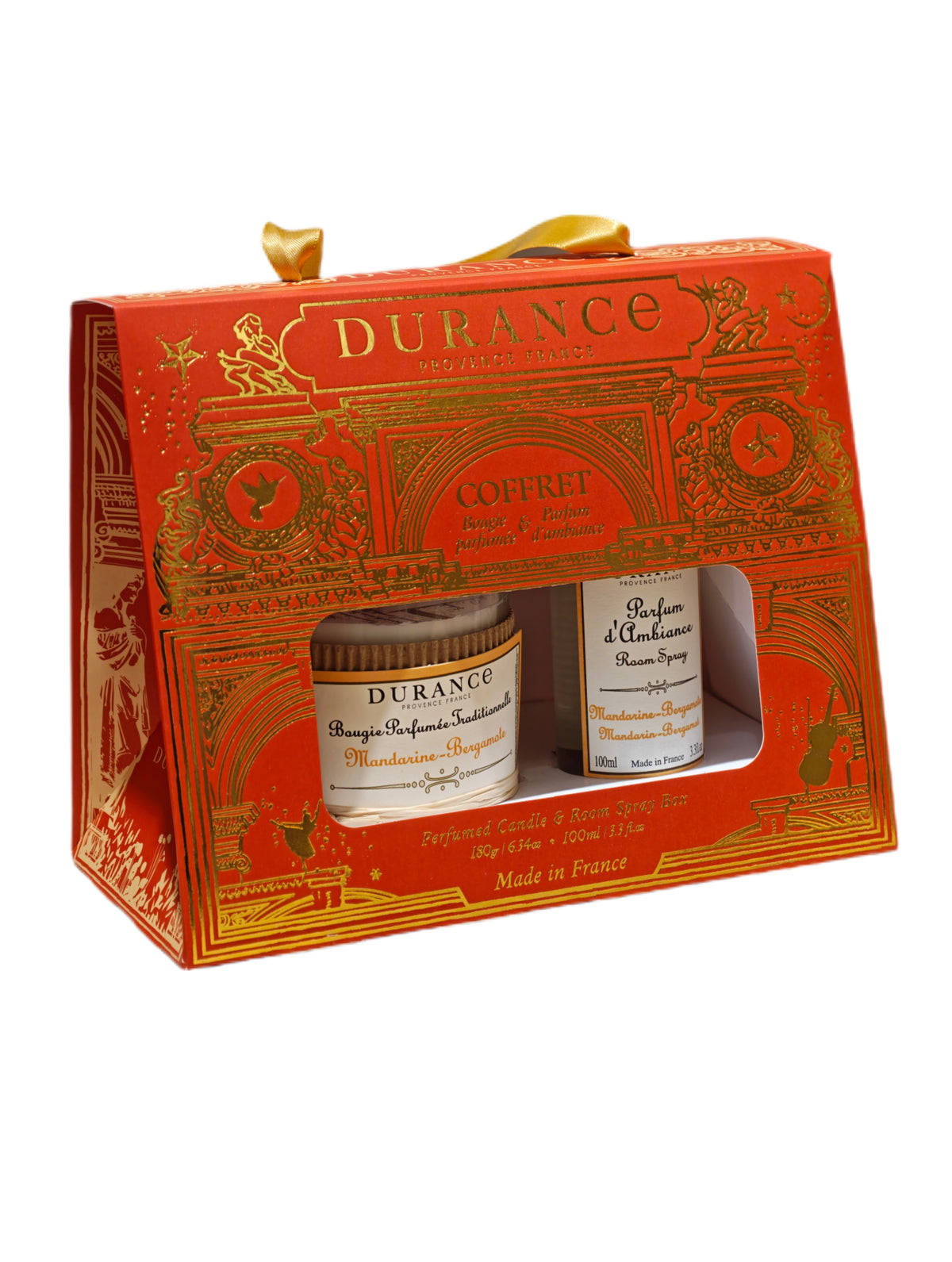 Coffret « Mandarine - Bergamote » Bougie 180gr - Parfum D’intérieur 100ml