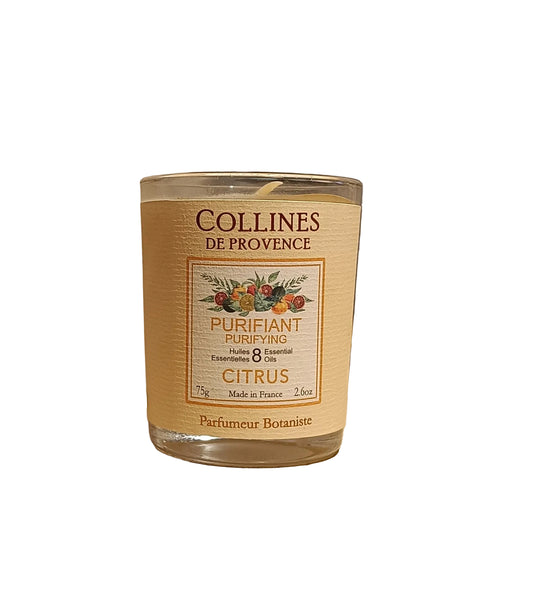 Bougie Purifiante Aux 8 Huiles Essentielles Citrus 75gr