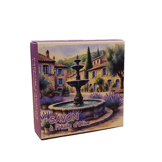 Savon Rond Parfumé Lavande La Fontaine Boite 100gr