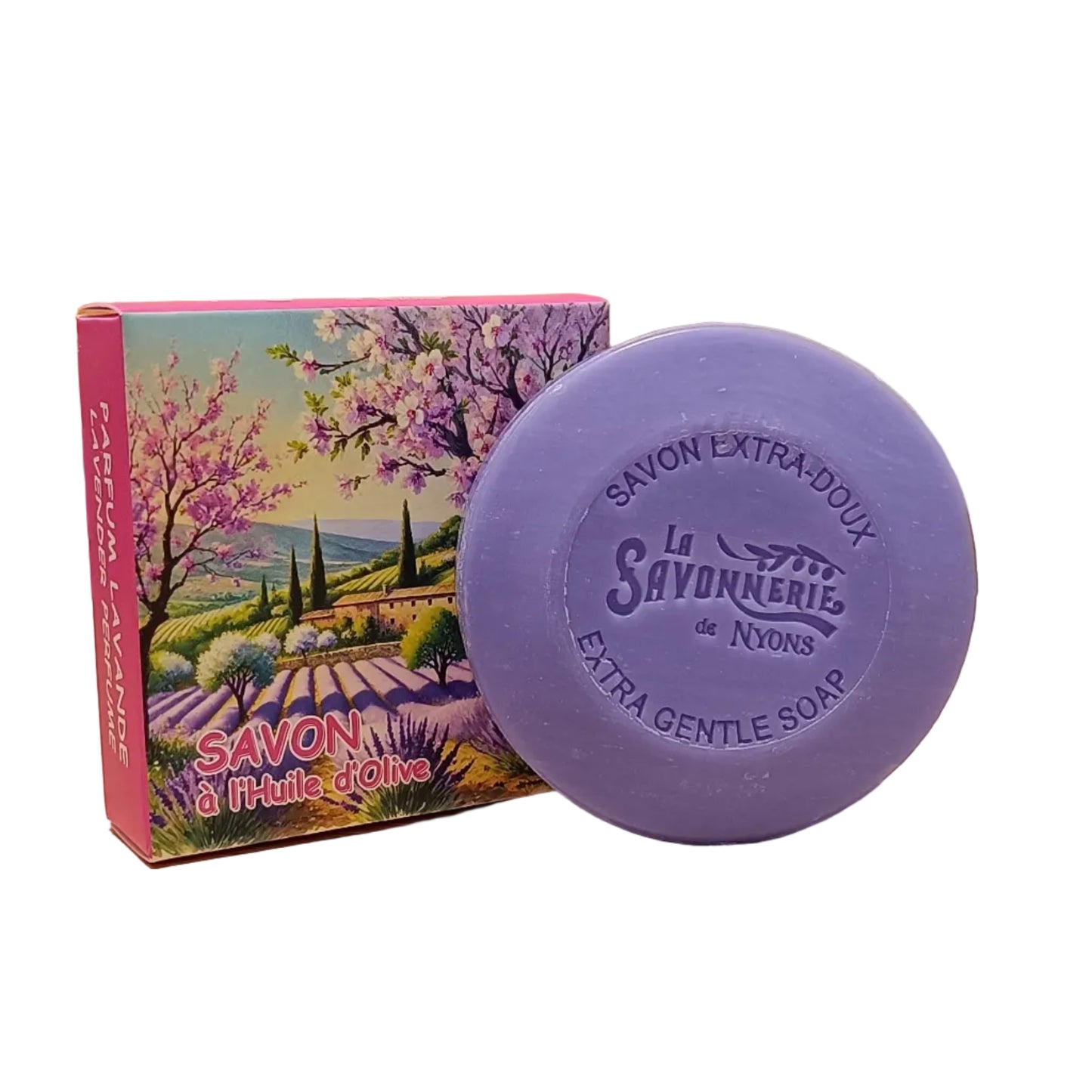 Savon Rond Parfumé Lavande Amandier Boite 100gr