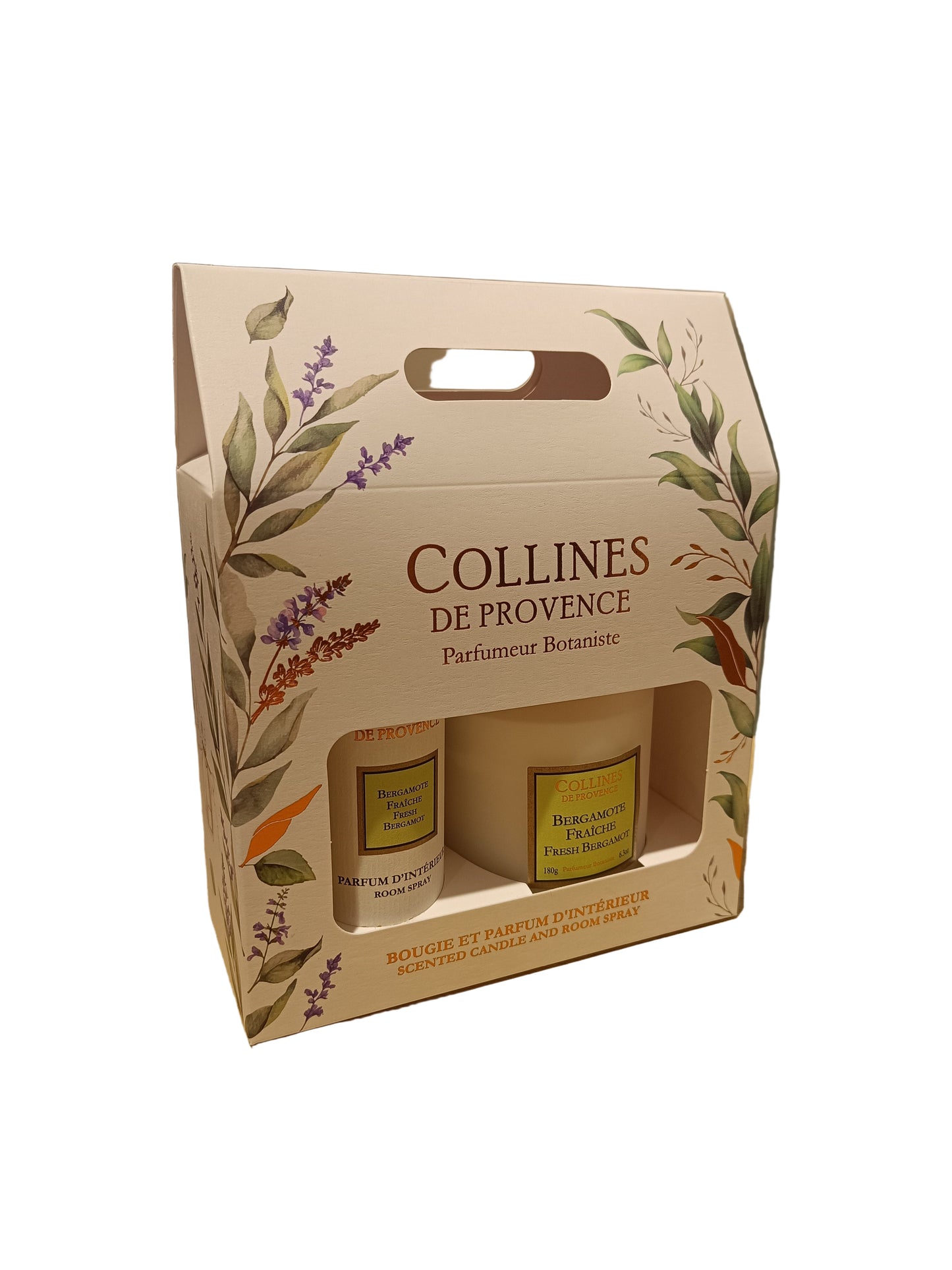 Coffret Bergamote Fraîche Bougie 180gr - Parfum D'intérieur 100ml