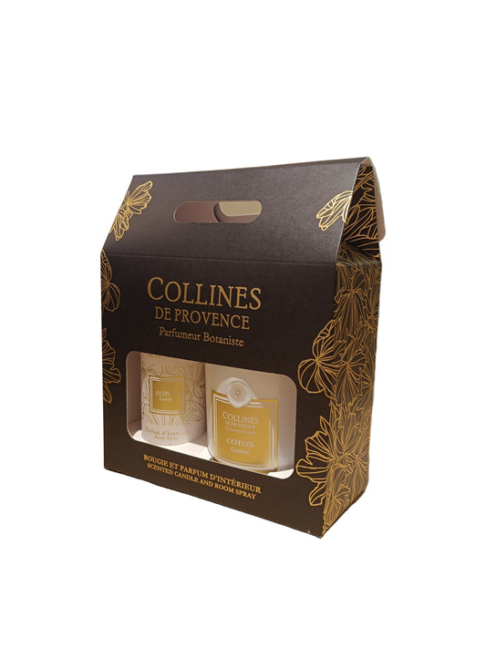 Coffret Coton Bougie 180gr - Parfum D'intérieur 100ml